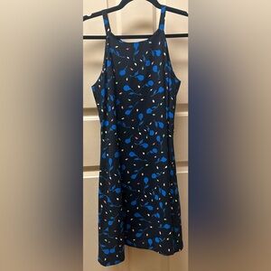 Vintage Ark Black Dress with Colorful Leaf Pattern